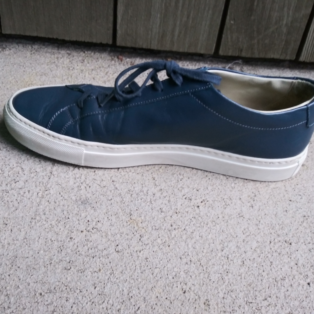 Womens Common Project Blue Leather Sneaker Shoes Size 41 - Picture 7 of 9
